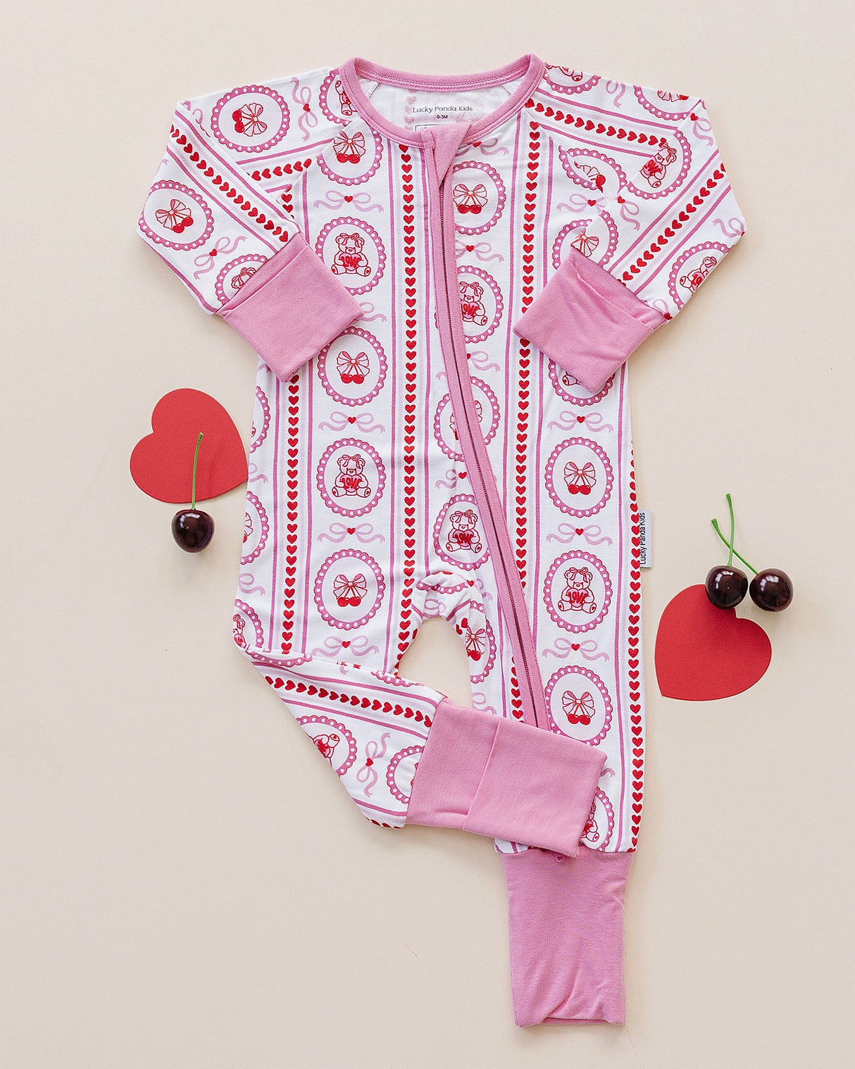 Bamboo Zip Romper | Cherry Bear