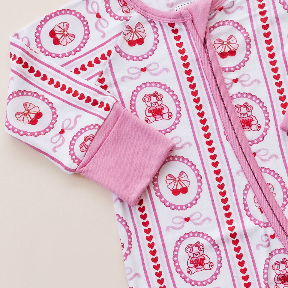 Bamboo Zip Romper | Cherry Bear