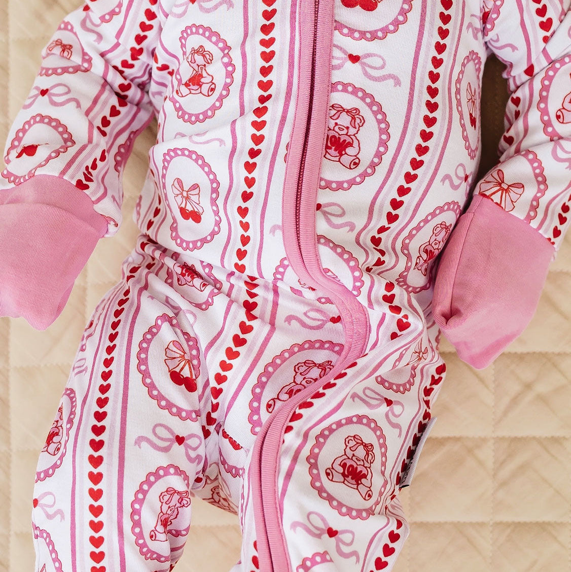 Bamboo Zip Romper | Cherry Bear