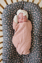 Pink Stripes Muslin Swaddle Blanket - HoneyBug 