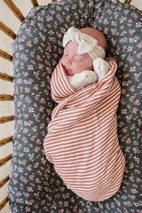 Pink Stripes Muslin Swaddle Blanket - HoneyBug 