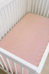 Pink Stripes Muslin Crib Sheet - HoneyBug 