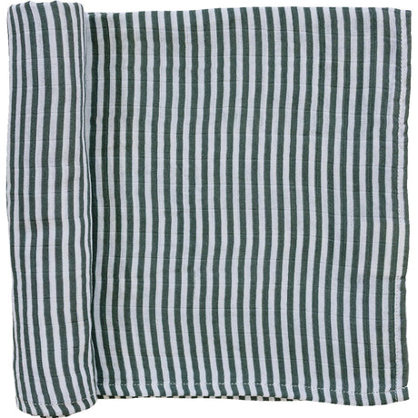Green Stripes Muslin Swaddle Blanket - HoneyBug 