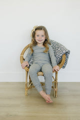 Heather Grey Ribbed Bamboo Cozy Set - HoneyBug 