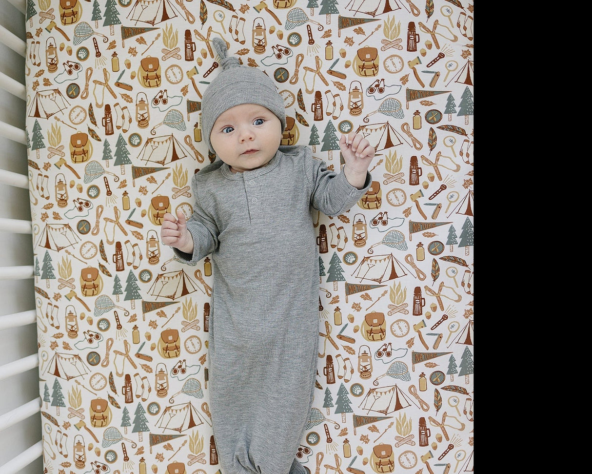 Camping Trip Bamboo Stretch Crib Sheet - HoneyBug 