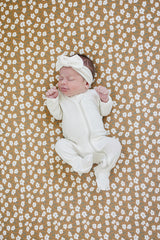 Cream Ribbed Bamboo Zipper - HoneyBug 