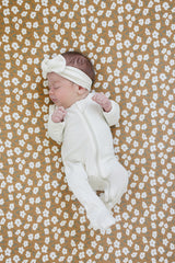 Cream Ribbed Bamboo Zipper - HoneyBug 