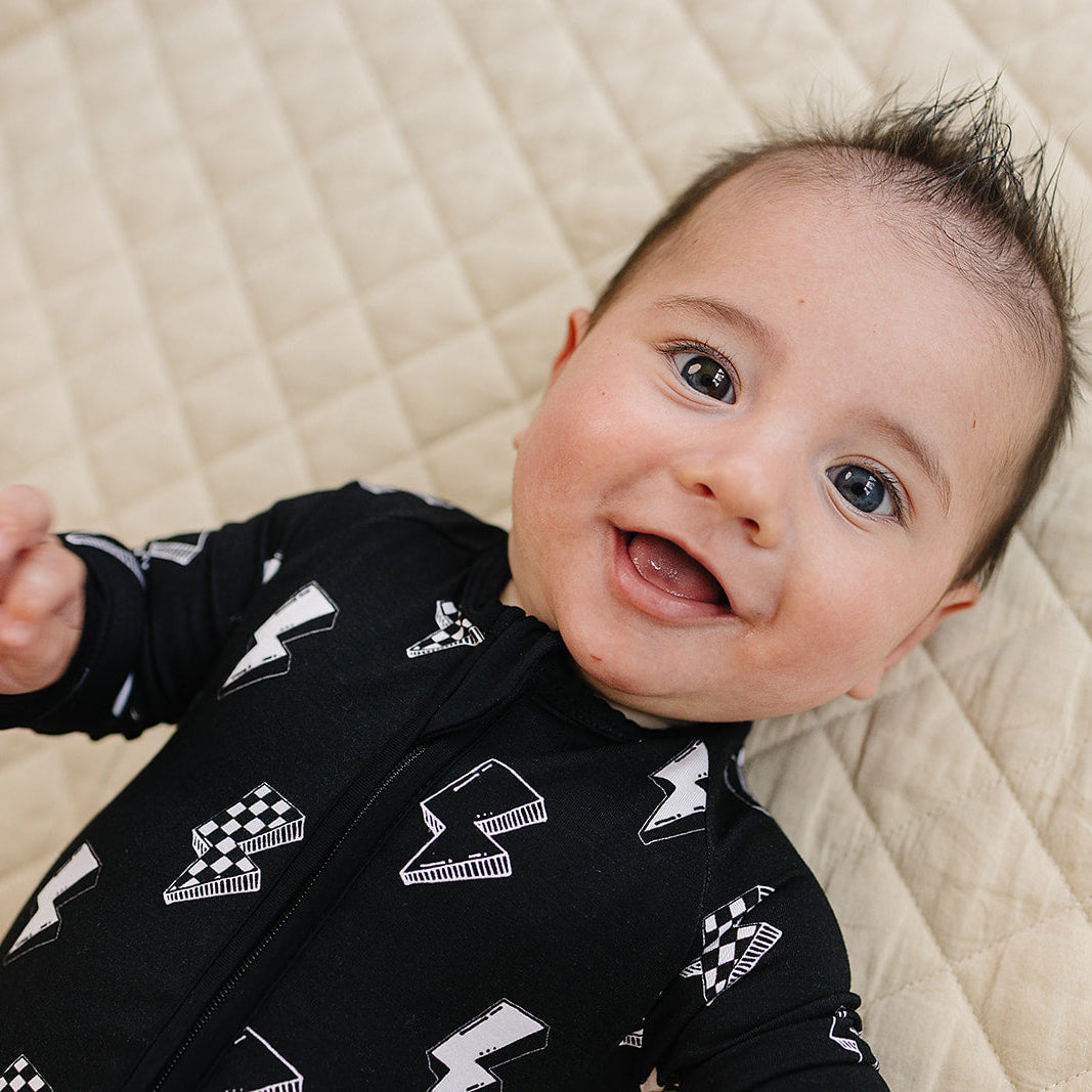 Bamboo Zip Romper | Ink Bolts