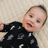 Bamboo Zip Romper | Ink Bolts