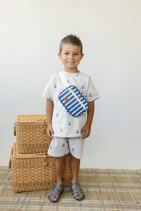 Navy Stripe Mini Fanny Pack - HoneyBug 