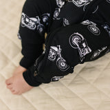 Bamboo Zip Romper | Born to Ride Black