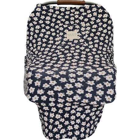 Navy Daisy Ribbed Bamboo Multi-Use Cover - HoneyBug 