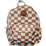 Rust Wavy Checkered Mini Backpack - HoneyBug 