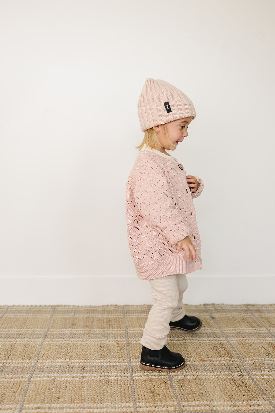 Light Pink Chunky Knit Beanie - HoneyBug 