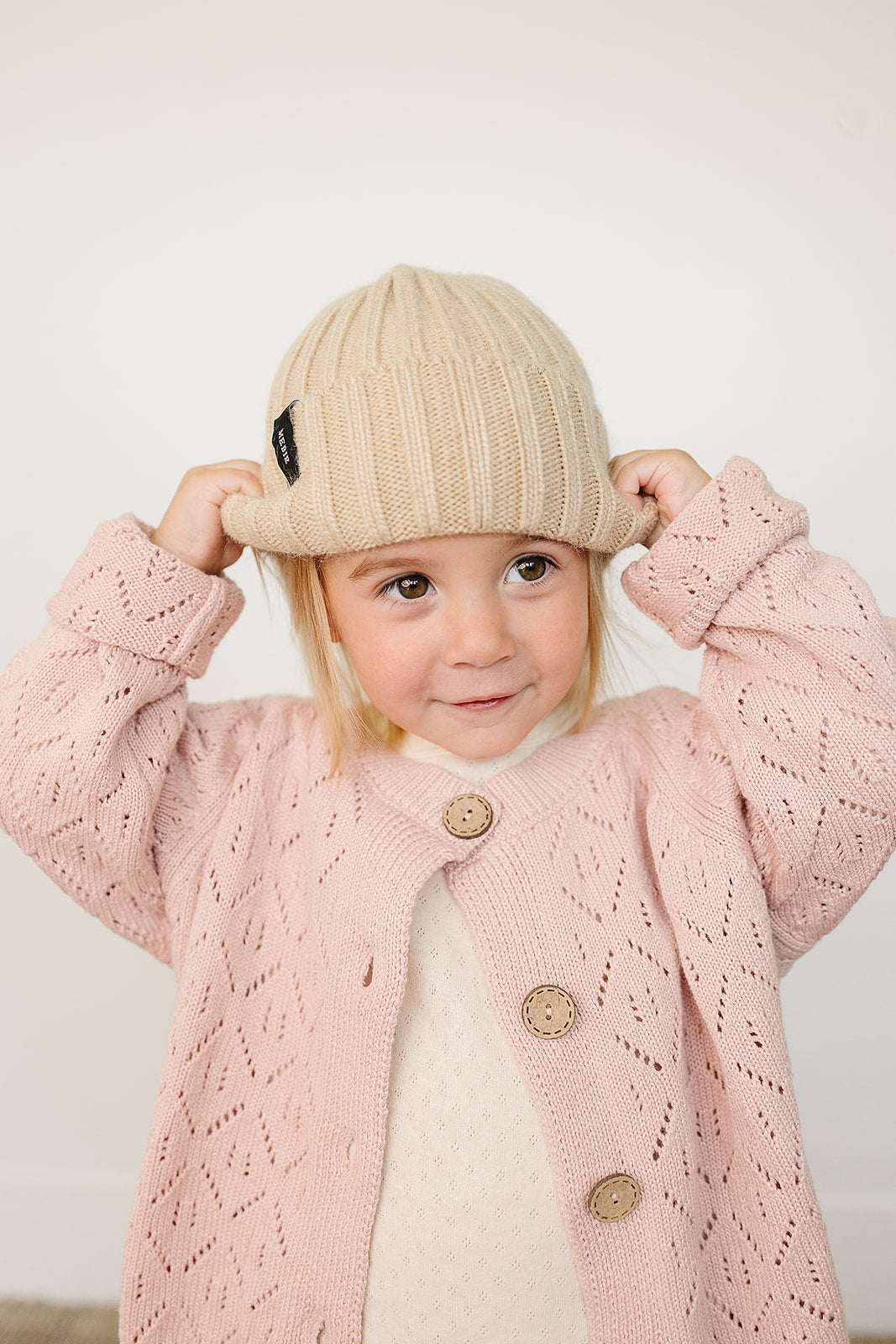 Tan Chunky Knit Beanie - HoneyBug 
