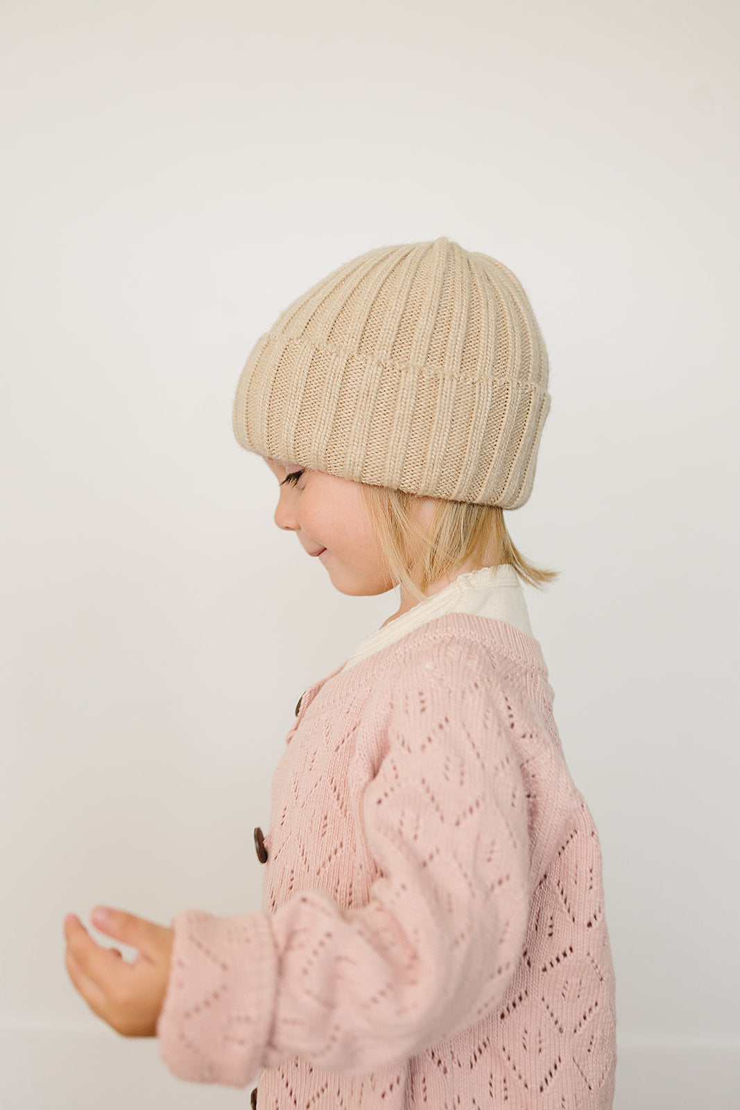 Tan Chunky Knit Beanie - HoneyBug 