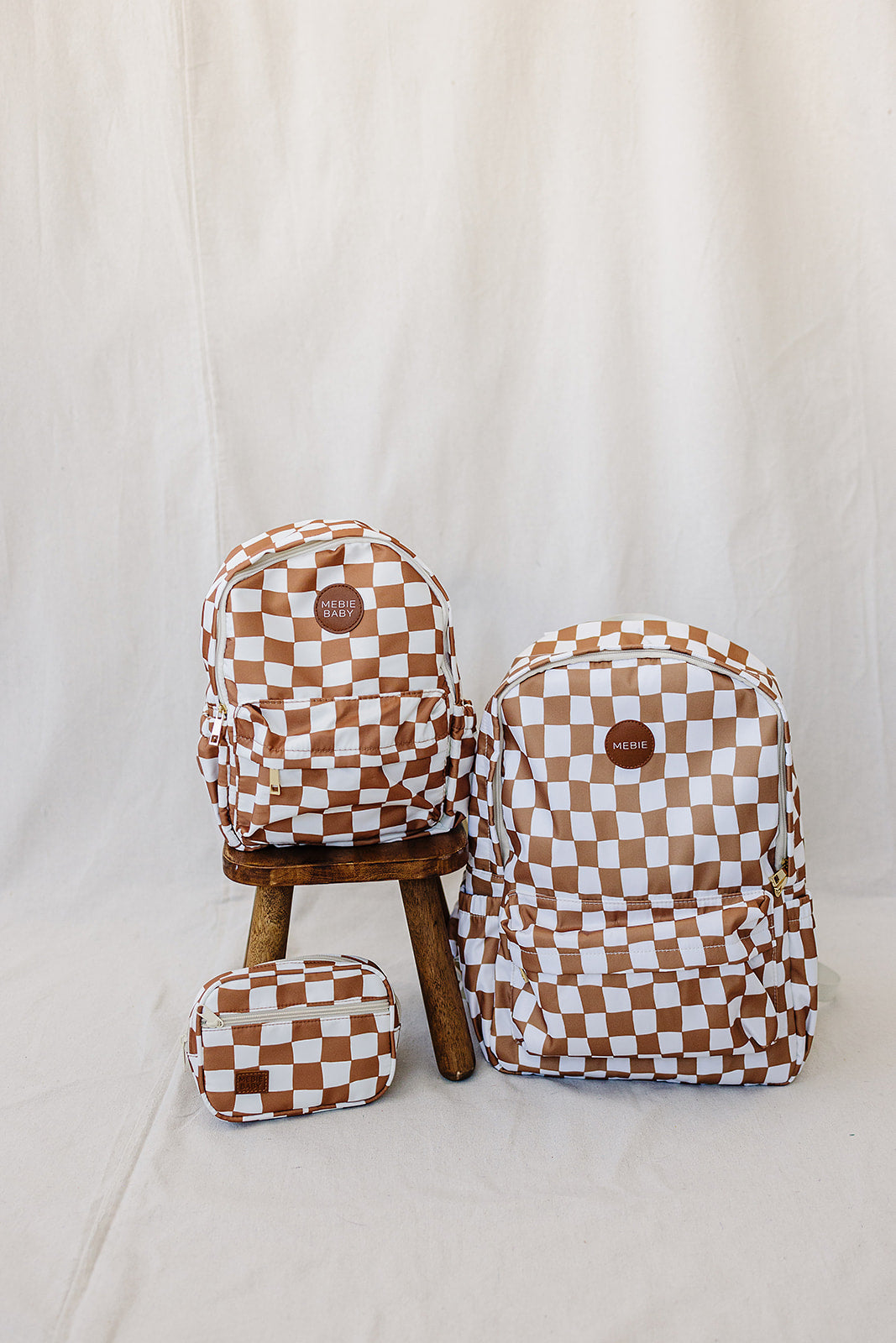 Rust Wavy Checkered Large Backpack - HoneyBug 