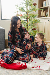 Christmas Plaid Collared Pajama Set - HoneyBug 