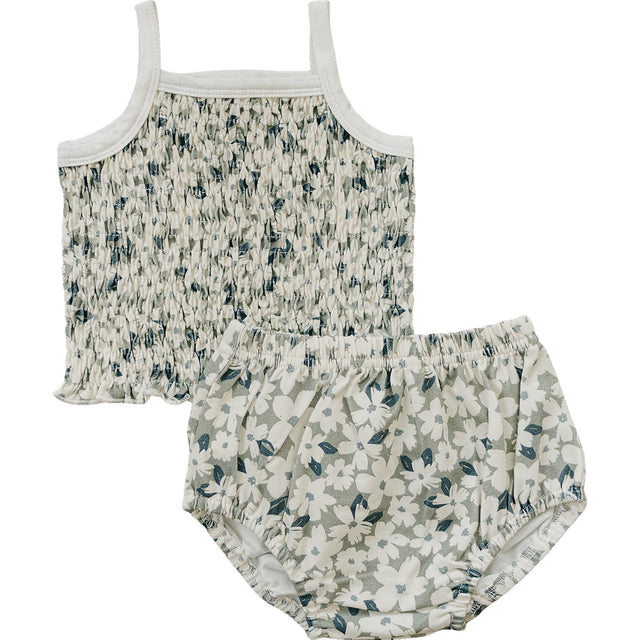 Ruched Floral Bloomer Set - HoneyBug 