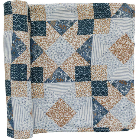 Patchwork Print Muslin Swaddle Blanket - HoneyBug 