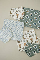 Blue Blossom Muslin Burp Cloth - HoneyBug 
