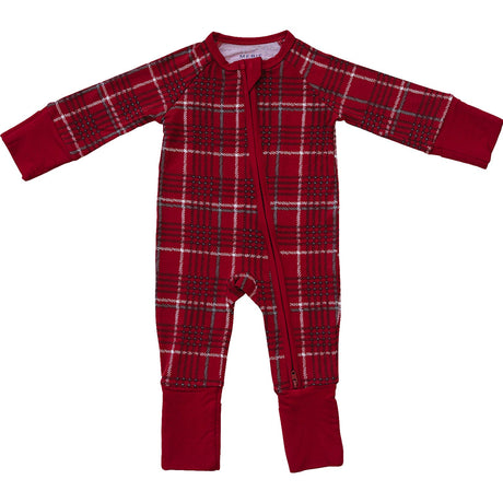 Red Plaid Bamboo Zipper - HoneyBug 