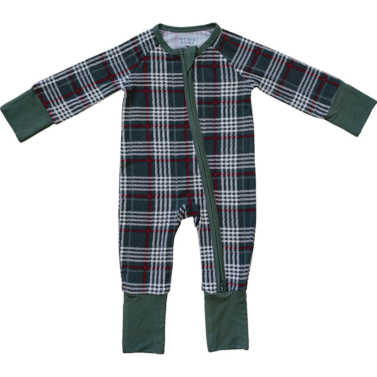 Green Plaid Bamboo Zipper - HoneyBug 