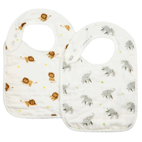Elephant & Lion Bib Set - HoneyBug 