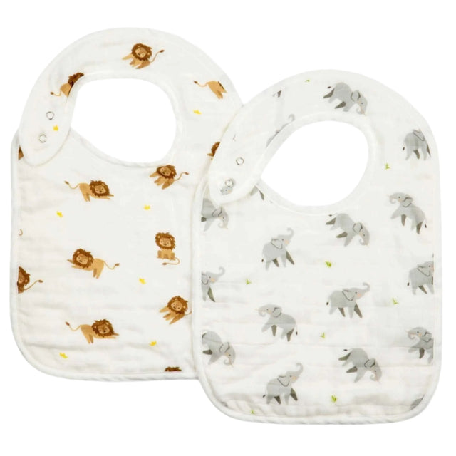 Elephant & Lion Bib Set - HoneyBug 