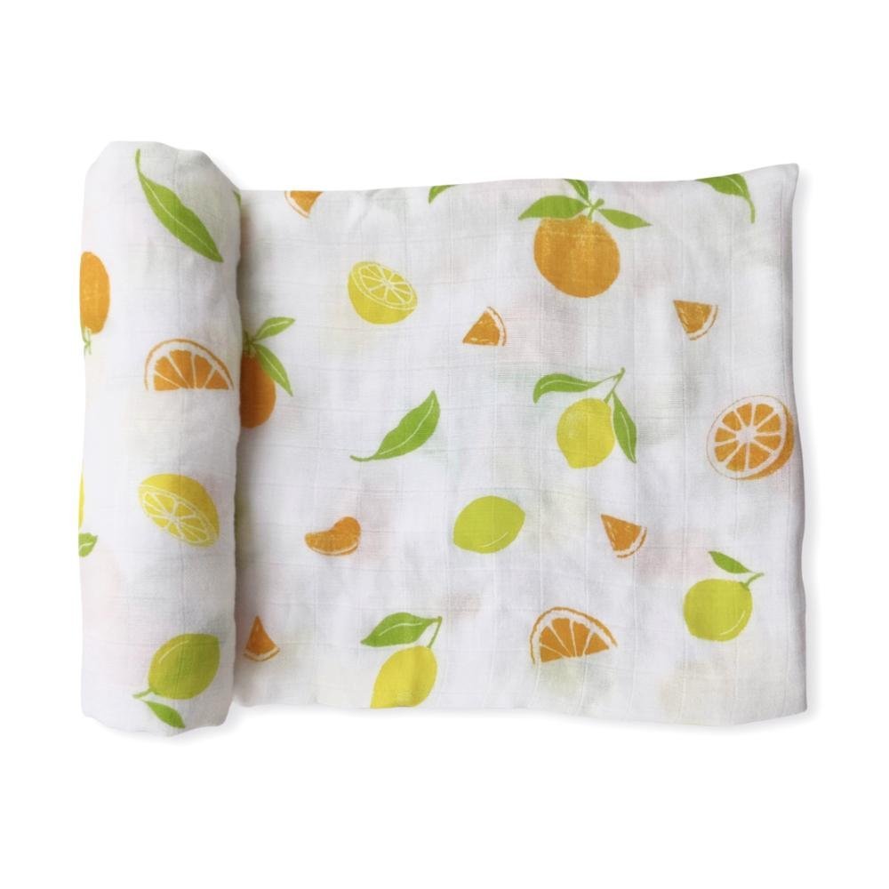 Bamboo Muslin Swaddle Blanket in The Fun-gis - HoneyBug 
