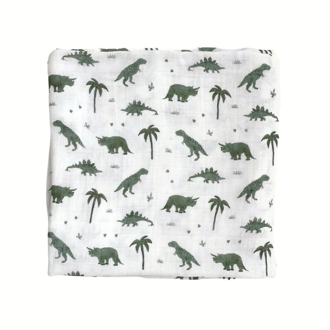 Bamboo Muslin Swaddle Blanket in The Fun-gis - HoneyBug 