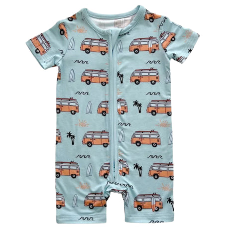 Bamboo Shorty Romper | Retro Beach - HoneyBug 