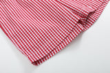 Baseball Smocked Shirt and Red Gingham Shorts Set