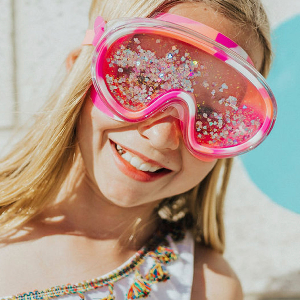 Sand Art Pink Kids' Swim Mask - HoneyBug 