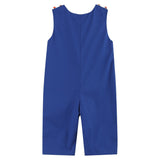 Blue and Orange Football Smocked Overalls