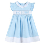Blue Big Sister Smocked Dress