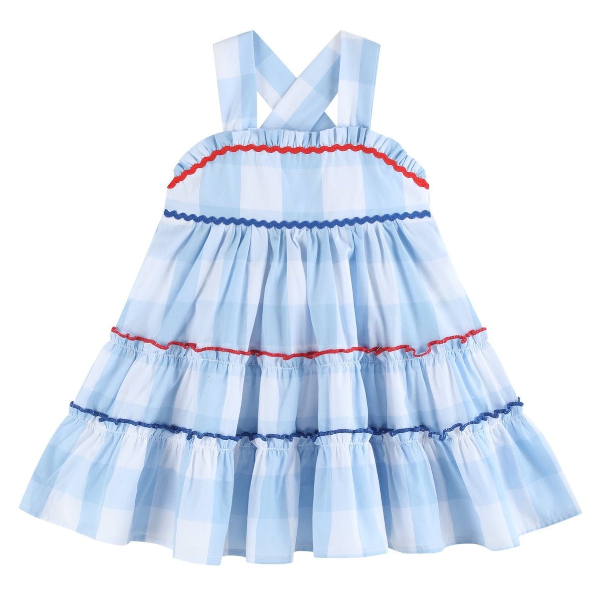 Blue Gingham Layered Sundress