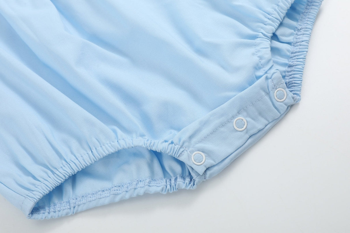 Blue Lil Sister Smocked Romper