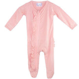 Ruffle 2 Way Zip Romper - Blush - HoneyBug 