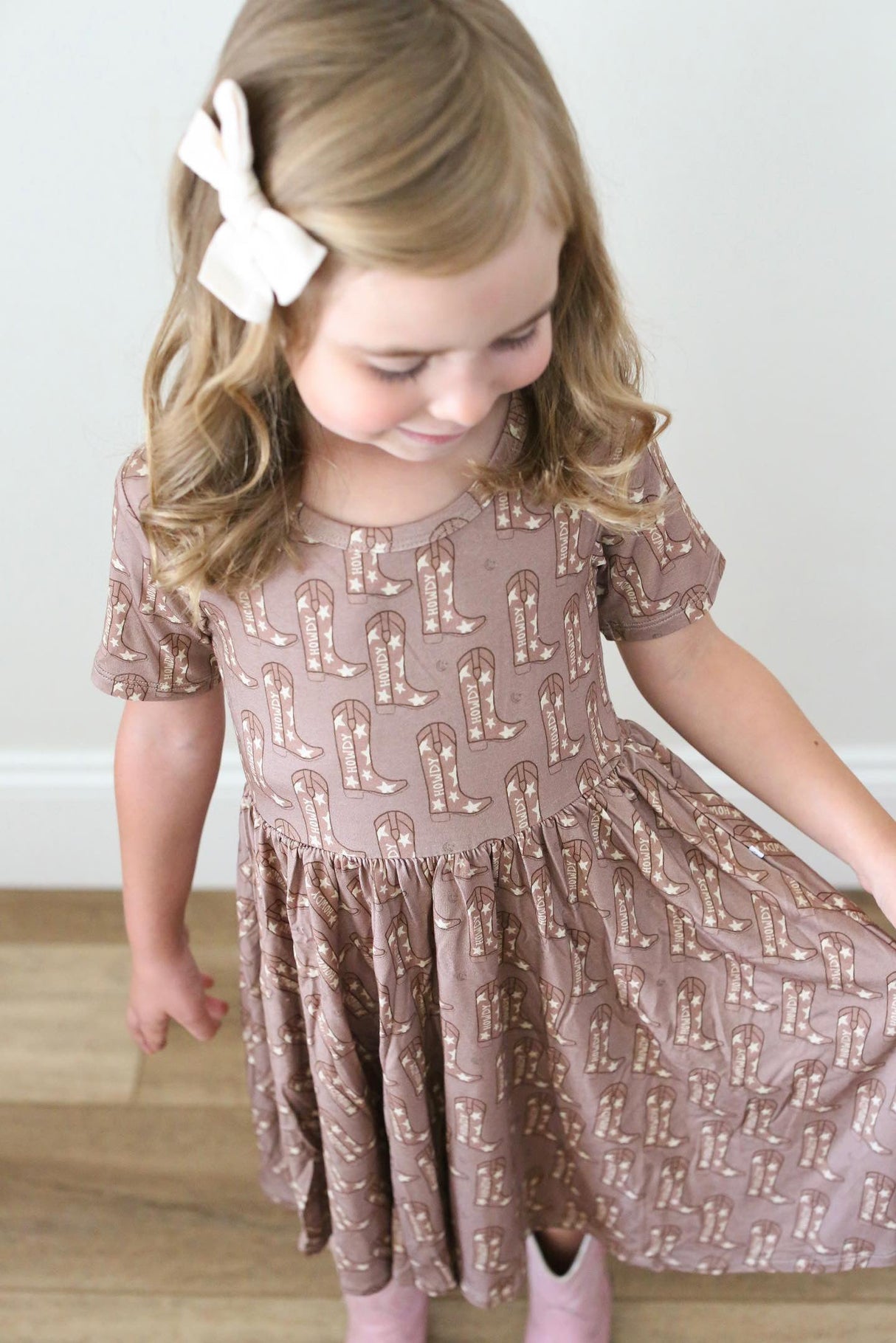 Brown Boots Dress - HoneyBug 