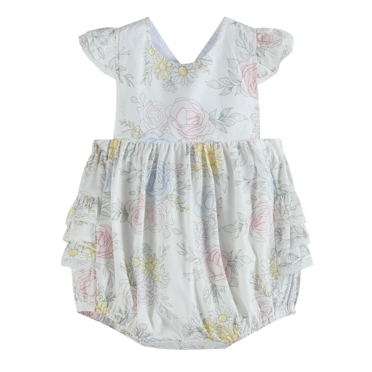 Bouquet Floral Ruffle Romper