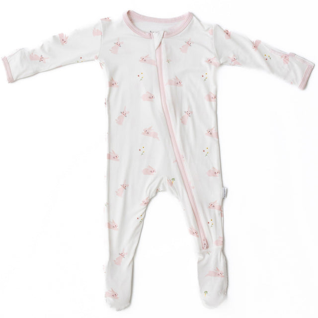 Bunny Zippered Footie - HoneyBug 