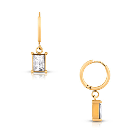 Chantel Baguette Huggie Hoop Earring - HoneyBug 