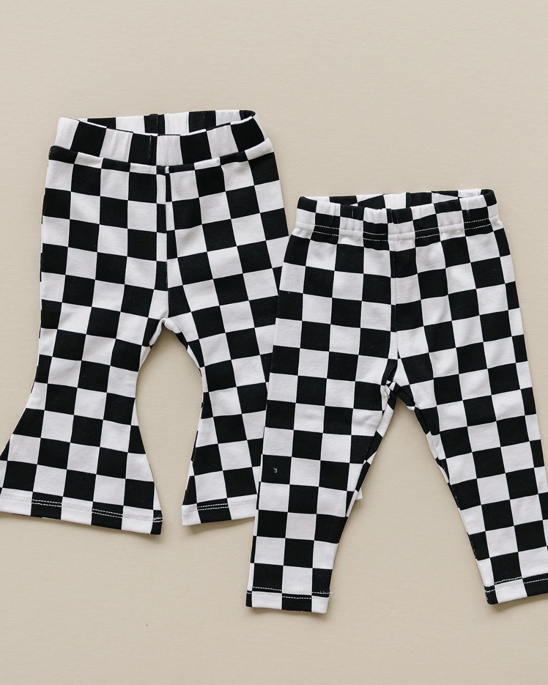 Checkered Flare Pants | Black - HoneyBug 