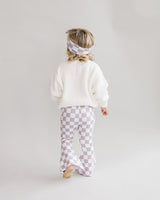 Checkered Flare Pants | Latte - HoneyBug 