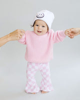 Checkered Flare Pants | Pink - HoneyBug 