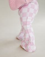 Checkered Flare Pants | Pink - HoneyBug 