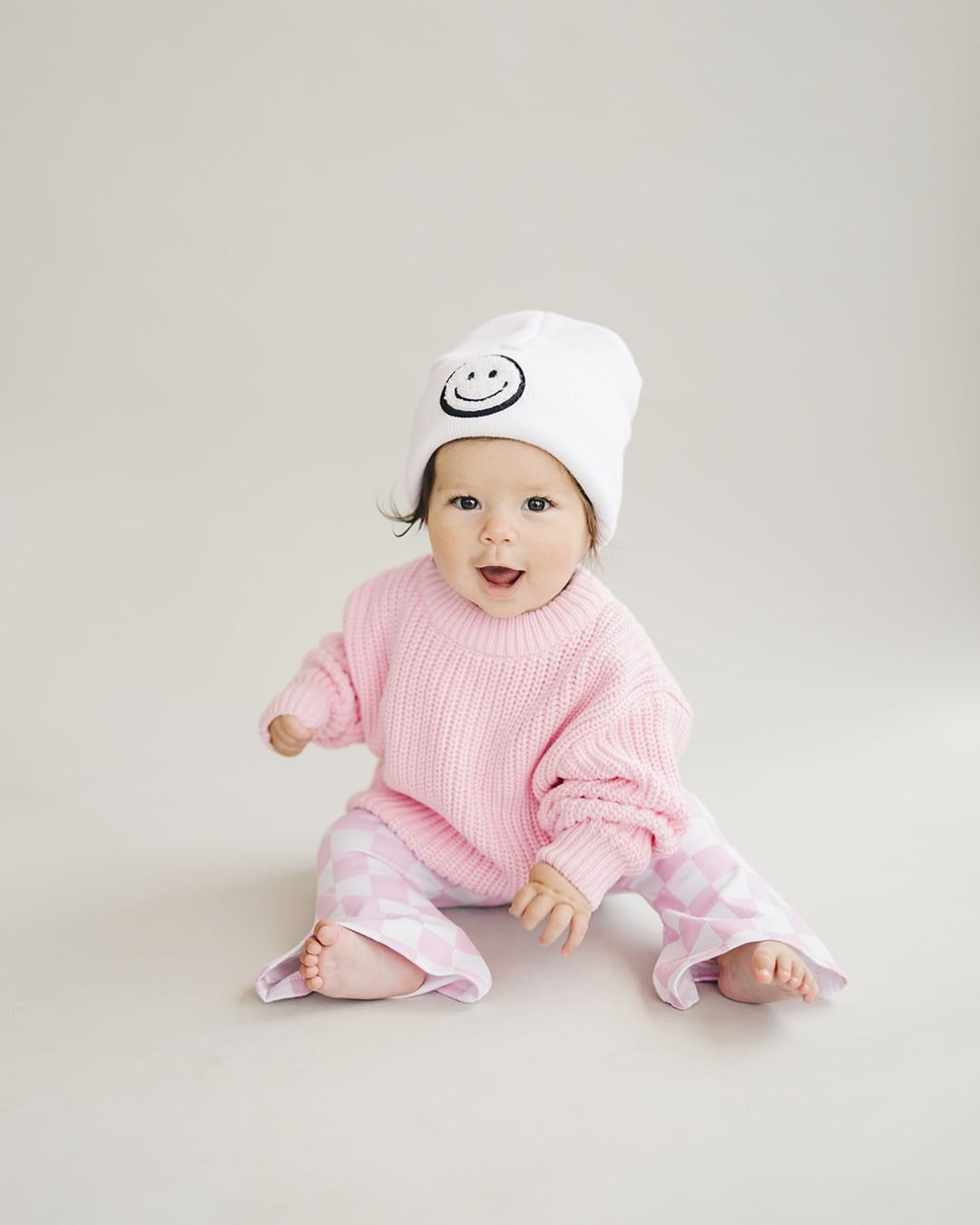 Checkered Flare Pants | Pink - HoneyBug 