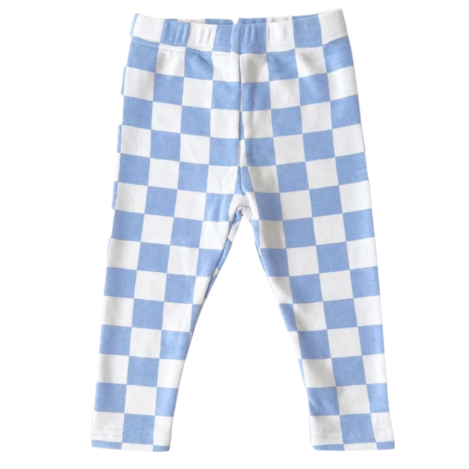 Checkered Leggings | Blue - HoneyBug 