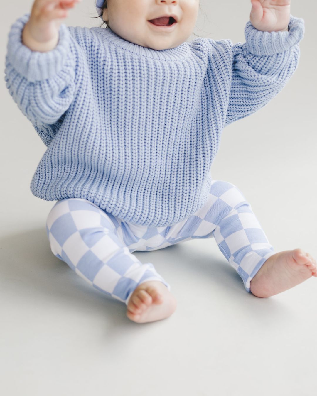 Checkered Leggings | Blue - HoneyBug 